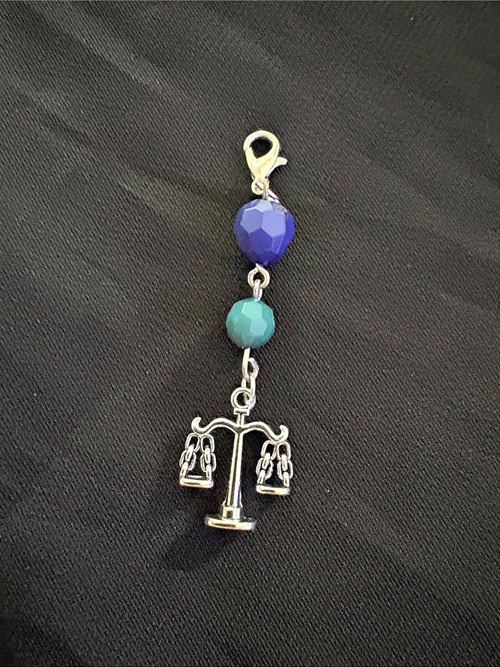 Law of justice Scale Charm Blue Silver